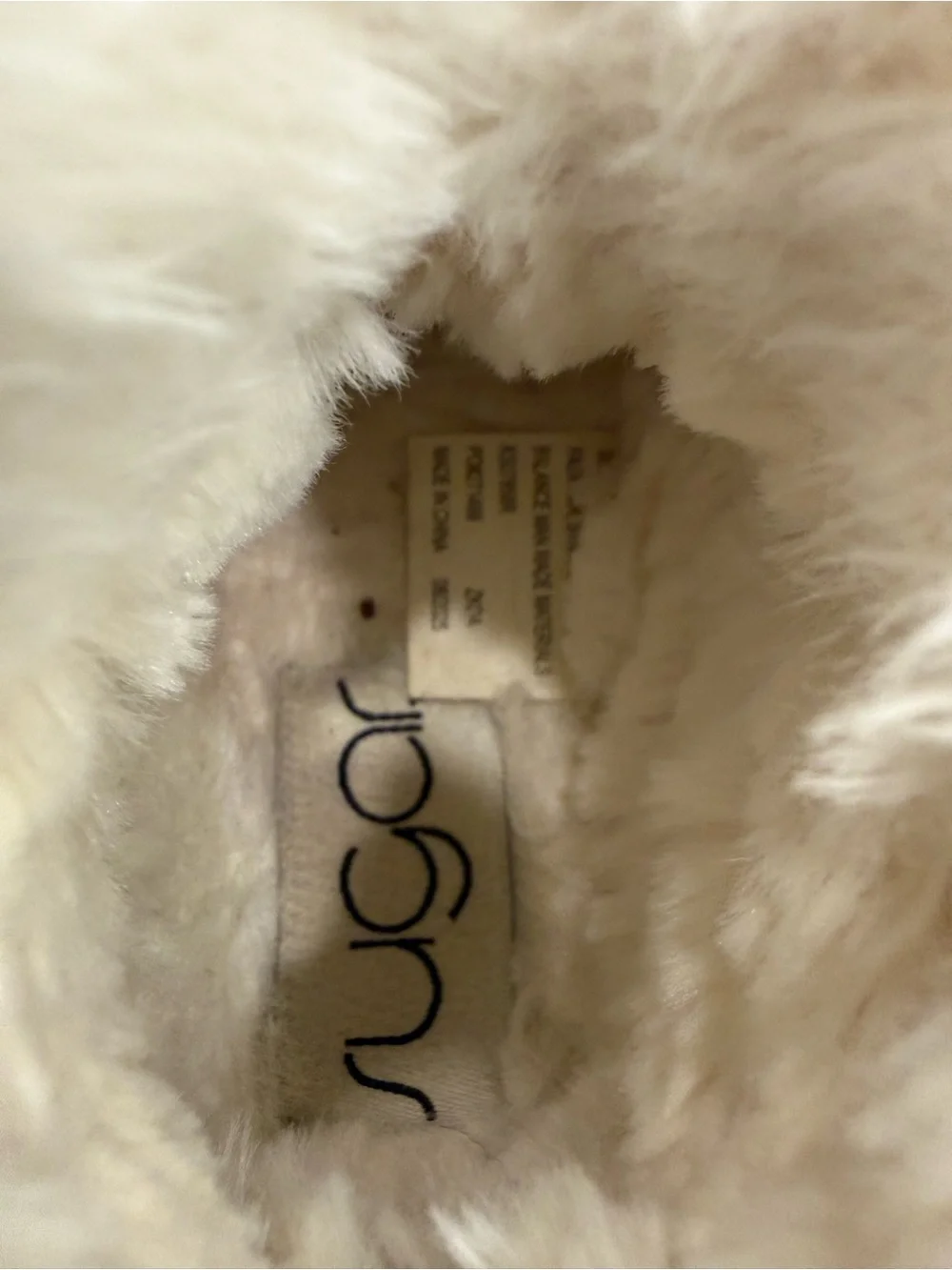 Kids Brown Faux-Suede Slipper with White Faux-Fur Collar and Light-Up Sole